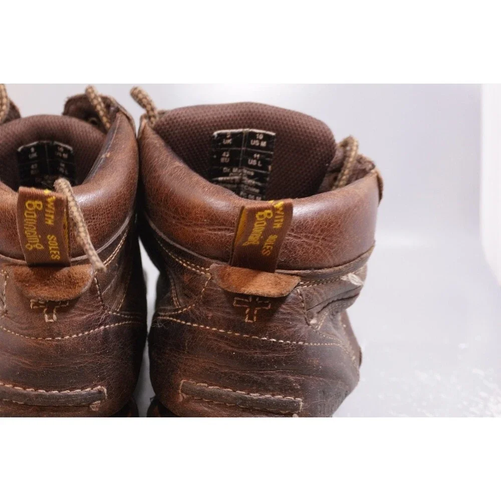 Dr. Martens Boots Diego Mens 10 Air Wair Brown Leather Lace Up Ankle Combat Work